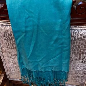 Turquoise Fringed Scarf